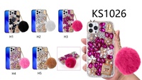Coque de téléphone portable KS1026 en TPU+PC de luxe, faite à la main, avec strass, anneau magnétique, antichoc, plusieurs couleurs, logo personnalisable