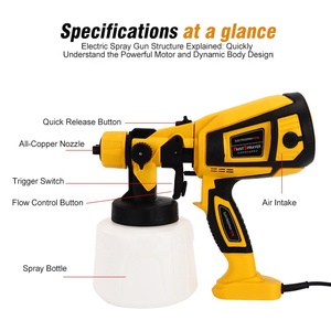 <span class=keywords><strong>Pistolet</strong></span> de pulvérisation électrique professionnel 220V, <span class=keywords><strong>haute</strong></span> capacité 1400ml, sans air, pour revêtement de meubles, bois et murs, acceptation OEM - Product Image 2
