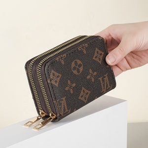 Cartera de Mujer Estilo Retro Europeo, Pequeña, con Doble Cremallera, Múltiples Ranuras para Tarjetas, Portátil, Monedero de Moda - Product Image 2