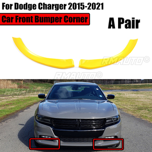Une paire d'embouts de pare-chocs avant pour Dodge Charger Base 2015-2021, séparateur de spoiler jaune, diffuseur, accessoires 2018 2019 2020 - Product Image 1