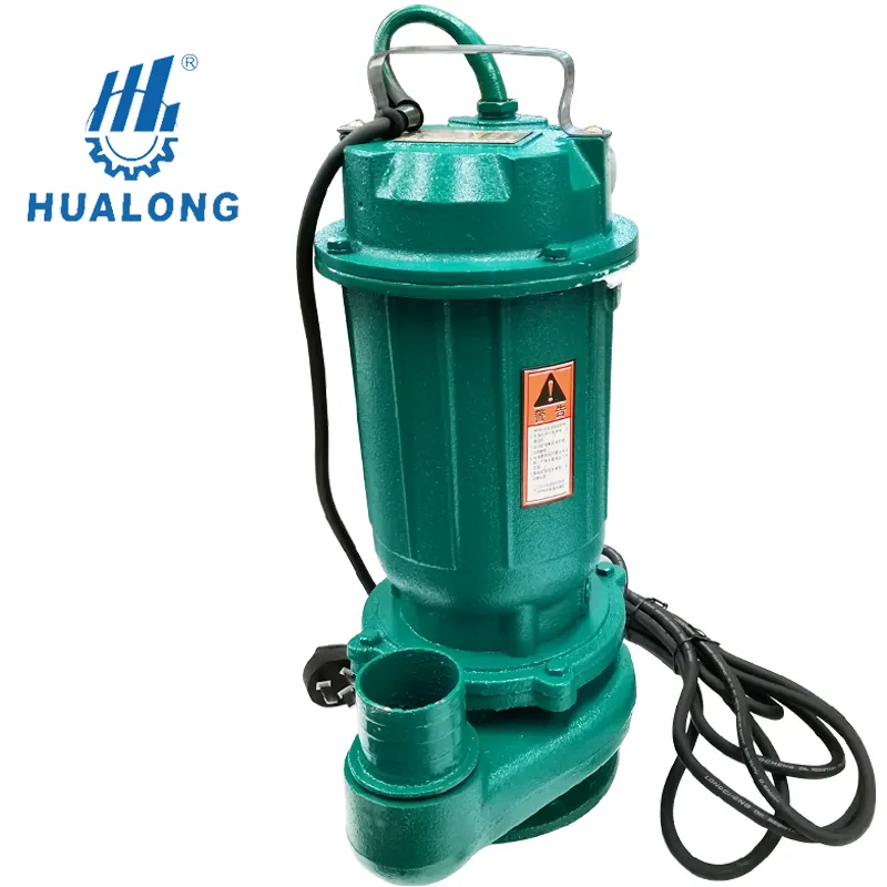 Hualong tools 1.5Hp 220v 50h self-priming Waste Dirty Water slurry lift Pumps Dewatering Centrifugal Submersible Sewage Pump