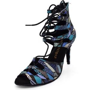 Nuevas Botas <span class=keywords><strong>de</strong></span> <span class=keywords><strong>Baile</strong></span> Bachata Social con Tacón Personalizado <span class=keywords><strong>de</strong></span> 6-10 cm, Zapatos <span class=keywords><strong>de</strong></span> <span class=keywords><strong>Baile</strong></span> <span class=keywords><strong>Latino</strong></span> Salsa Azules para Mujer, Cuero PU Evkoodance - Product Image 2