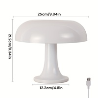Lampe de table moderne minimaliste de luxe en forme de champignon, alimentée par USB, pour chambre à coucher, chevet, salon, restaurant, avec commande tactile
