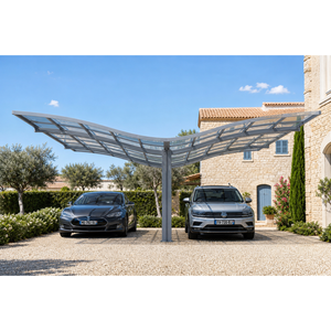 Cochera Moderna de Aluminio, Kit de Instalación Modular Fácil, Configuración de Doble Plazo para Estacionamiento en Exteriores, Jardín, Hogar y <span class=keywords><strong>Garaje</strong></span> - Product Image 3
