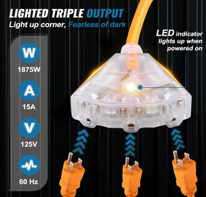 50ft 65ft 3c/12awg Heavy Duty Câble d'alimentation 20A Disjoncteur Plafond/Montage <span class=keywords><strong>mural</strong></span> Enrouleur de câble d'extension rétractable pour atelier - Product Image 5