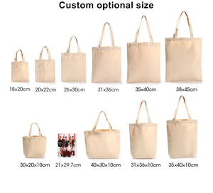 Sacs de courses réutilisables personnalisés avec logo imprimé, sacs promotionnels en toile de coton polyester, sacs de courses en toile unie - Product Image 3