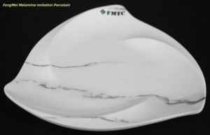 Vajilla de melamina Irregular de Color fresco, plato blanco con calcomanía de piedra, plato de plástico en forma de molino de viento, platos de comida occidental de 8 pulgadas - Product Image 3