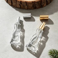 Flacon roll-on en verre transparent de 10 ml au design torsadé irrégulier, flacon de parfum rechargeable de luxe
