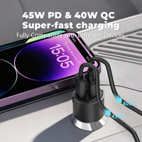 Nouveau chargeur de voiture USB C, adaptateur de chargeur USB pour allume-cigare 85W, chargeur de voiture rapide PD&QC 3.0 pour iPhone Galaxy