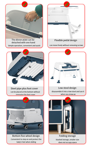 <span class=keywords><strong>Chaise</strong></span> haute pliante multifonction moderne et portable pour bébé, hauteur réglable, sans BPA, en plastique PP, pour l'alimentation - Product Image 4