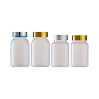 Flacon de pilules en PET ambré givré de 5 oz, bouchon UV électroplaqué personnalisé, brun translucide, complément alimentaire, capsule de vitamine, flacon de gélules molles