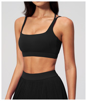 Soutien-gorge de yoga à bretelles croisées et dos élégant avec coussinets amovibles, ultra-doux et respectueux de la peau, haut de fitness très élastique pour femme