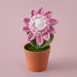 ดอกทานตะวันโครเชต์ขนาดเล็กในกระถาง ตกแต่งรถยนต์ สำหรับวันฮาโลวีน วันรับปริญญา วันพ่อ - Product Image 5