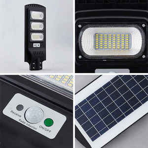 โคมไฟถนน LED พลังงานแสงอาทิตย์แบบรวม ABS IP65 สำหรับภายนอกอาคาร ดีไซน์ออลอินวัน 6000K แสงเดย์ไลท์ ปรับความสว่างได้ ไฟถนนสำหรับสวน WZ - Product Image 3