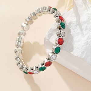European Style Open Magnetic <b>Bracelet</b> <b>Red</b> Druzy Inlay Zinc Alloy Unisex Jewelry Fashion Charm <b>Bracelet</b> - Product Image 3