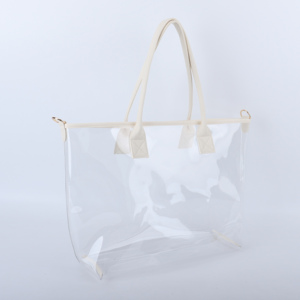 Women's Transparent PVC Large Capacity Waterproof Portable Open Closure Shopping Tote Handbag Embroidery Fashion Custom Summer - Product Image 2