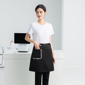 Short Apron Half Length With Pocket For Restaurant Bar Staff Waterproof Solid Color Uniform For Women And Men - Product Image 3
