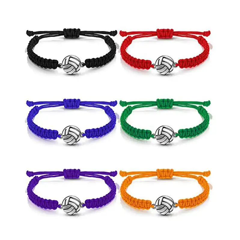 New Accessories Handwoven Colorful Football Basketball Volleyball Tennis Bracelet