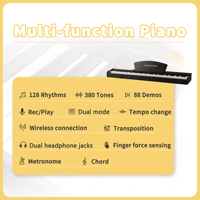 LeGemCharr Portable Electric Piano Keyboard Piano 88 Keys Musical Keyboard Nice Sound Piano High Professional