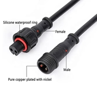 Wavelink Mini cordon d'alimentation LED étanche 12V fil de lampe solaire M12-2core mâle femelle paire prise câble connecteurs de lampe solaire