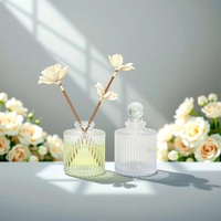 Désodorisant Rechargeable Reed Diffuseur Bouteille Nouveau Design Unique Forme Emballage Rayé Verre Aromathérapie Bouteille 100ml 200ml