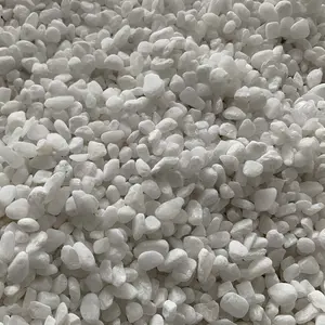 ¡Venta de fábrica! Guijarros de mármol de piedra redonda blanca pulida Natural para piedra de paisajismo - Product Image 1