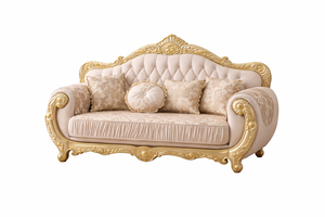 Divano di Lusso Intagliato, Loveseat Trapuntato in Stile <span class=keywords><strong>Barocco</strong></span> per Eleganti Arredi da Soggiorno - Product Image 3