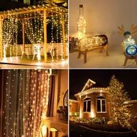 Corda led com 300 luzes para paisagem, para festa de natal, para áreas externas, para feriado, iluminação solar