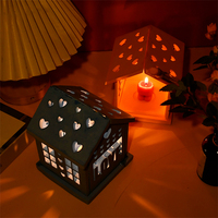 DIY Weihnachts-Schneeflocken-Kerzenhaus Silikonform für Harz Weihnachtsbaum Kleine Nachtlampe Harz-Kerzen-Silikonform