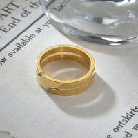 Simple 6mm Large Or Argent Noir Couleur Bague De Mariage Bijoux Creux En Acier Inoxydable Couple Anneau pour Hommes Femmes Anillo De Pareja