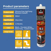 Pegamento de Silicona Ignífugo BG SIDUN, Sellador de Alta Temperatura para Hornos, Sellador de Poliuretano de 300 ml para Uso en Construcción
