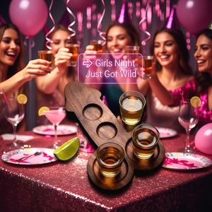 Plateau à shots de <span class=keywords><strong>tequila</strong></span> en bois artisanal, amusant et personnalisé, avec gravure de pénis, idéal pour les enterrements de vie de garçon - Product Image 2