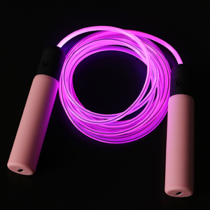 Cordes à <span class=keywords><strong>sauter</strong></span> lumineuses à fibres optiques en acier rechargeables améliorées pour adultes, exercice de fitness, <span class=keywords><strong>corde</strong></span> à <span class=keywords><strong>sauter</strong></span> - Product Image 2