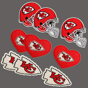 Venta caliente <span class=keywords><strong>NFL</strong></span> Football Team LOGO Chiefs Iron on Patches Sport Club Kansas City Chiefs Parches para sombrero - Product Image 1