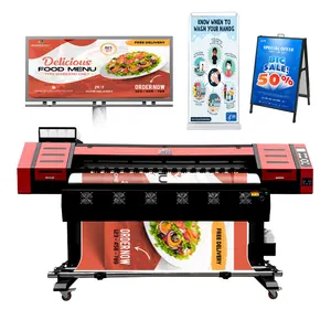 Large-Format Publicidade exterior Printing Machine Delicate Color 1.8m Eco-Solvente Impressora com Double XP600 Print Head