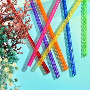 Wholesale Hot Selling Eco-Friendly PET Material <b>Drinking</b> <b>Straws</b> Reusable Crystal Wave Pattern <b>Straw</b> - Product Image 4