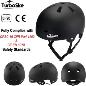 TurboSke Dropshipping 남녀공용 스케이트 보드 BMX 멀티 스포츠 헬멧 남성과 여성을위한 어린이 및 청소년 자전거 헬멧 - Product Image 2