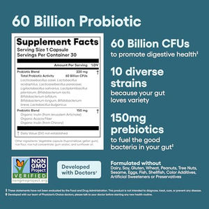 Temu, superventas, 600B CFU, probióticos, 10 cepas, prebióticos orgánicos, vitamina, promueve la salud <span class=keywords><strong>intestinal</strong></span> digestiva - Product Image 5