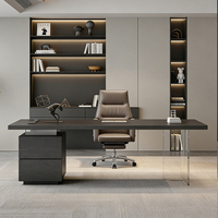 Bureau de direction en bois, table de bureau minimaliste, mobilier de bureau moderne en bois pour PDG, bureau d'ordinateur commercial