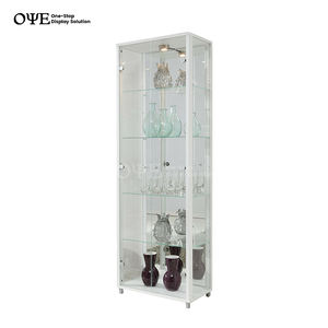 <span class=keywords><strong>Vitrine</strong></span> de magasin en verre blanc, noir, argent, étagères en verre multicouches, dos miroir - Product Image 5
