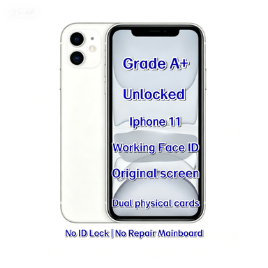 Wholesale Used for 11 128GB White Unlocked Original Mobile Phone Face ID for A13 Bionic Chip 4GB RAM Factory Supplier Bulk