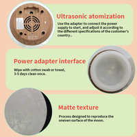 Diffuseur d'arômes à ultrasons en verre sphérique 3D en forme de lune, design innovant