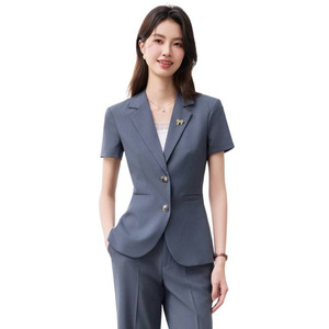 Women Summer Short Sleeve Suit Set Slim Fit Business Casual Hotel Uniform Reception Workwear KL819 - Product Image 5