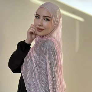 <span class=keywords><strong>2026</strong></span> Nieuwe Stijl Geplooide Organza <span class=keywords><strong>Hijab</strong></span> Islamitische Mode Premium Glimmende Organza <span class=keywords><strong>Hijab</strong></span> Glinsterende Crepe Islamitische Hoofddoek - Product Image 4