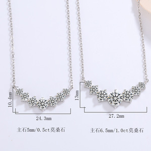 Collar con Colgante de Moissanita de Alta Calidad, 1.7ct 2.8ct, Plata de Ley 925, Chapado en Rodio, Moderno, para Mujer - Product Image 4