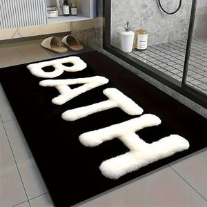 Alfombra de baño rectangular de barro de diatomeas, de secado rápido, antideslizante, absorbente, para baño, ducha, uso doméstico, con diseño novedoso, lavable a máquina. - Product Image 1