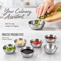 Lot de 6 mini-bols à condiments en acier inoxydable pour sauces, apéritifs et épices – Idéal pour la cuisine, la maison et les restaurants