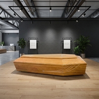 Cercueil funéraire en bois massif haute brillance, style européen, avec fenêtre de visualisation, taille standard adulte, écologique, biodégradable, personnalisable