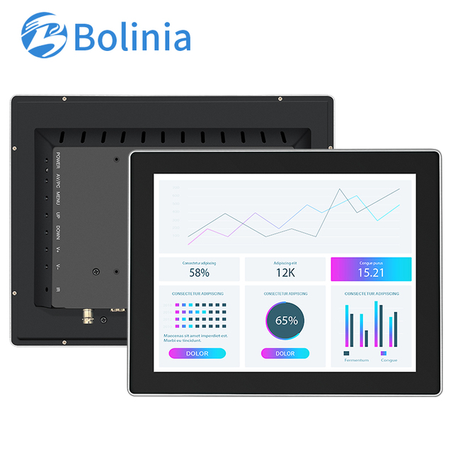 15 Inch 1024*768 4:3 VGA AV BNC USB Capacitive PCAP Touch Screen Aluminum Frame TFT Wall Mounted Industrial LCD Monitor