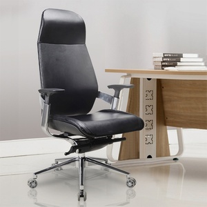 Chaise de bureau de direction ergonomique moderne en aluminium, pivotante et réglable, à dossier haut, confortable et de luxe, pour la vente en gros - Product Image 2
